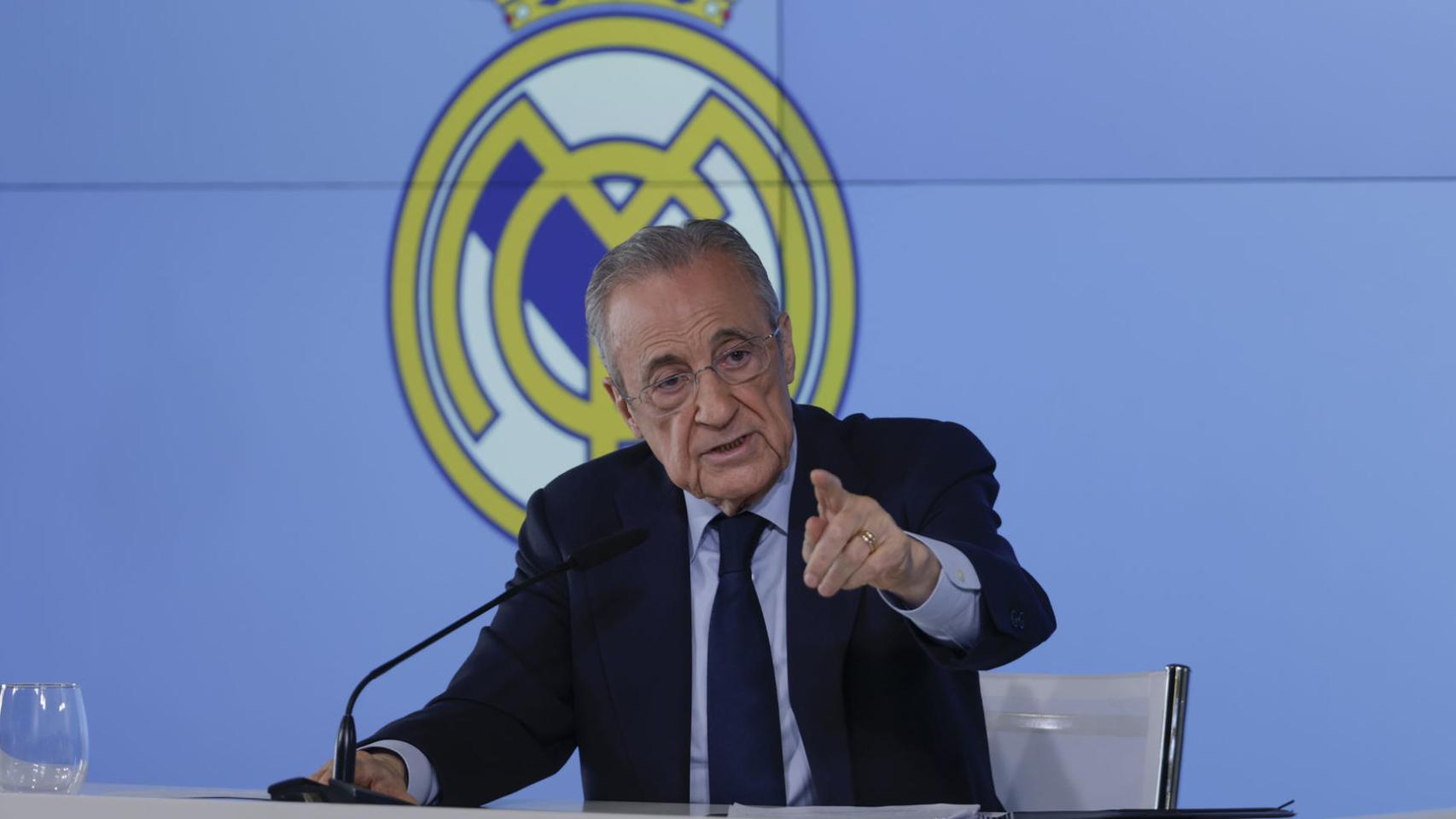 Florentino Pérez, durante su última rueda de prensa.