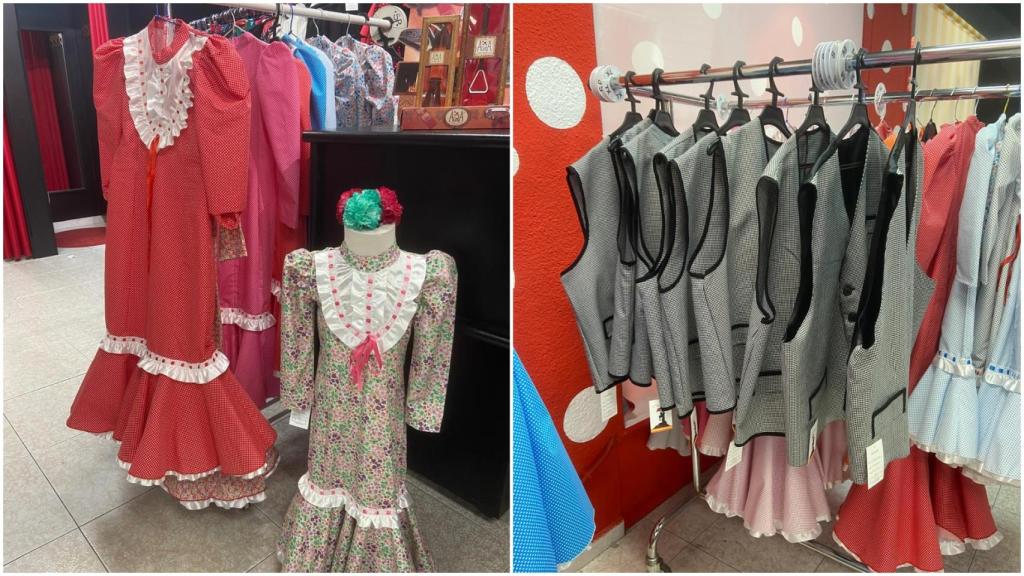 Trajes de chulapa y chulapo en la tienda D'Pertiñez.