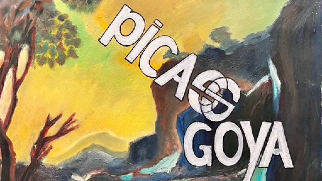 'Goya-Picasso-Goya'. Cuadro al óleo (figurativo) de Fernando Arrabal. 