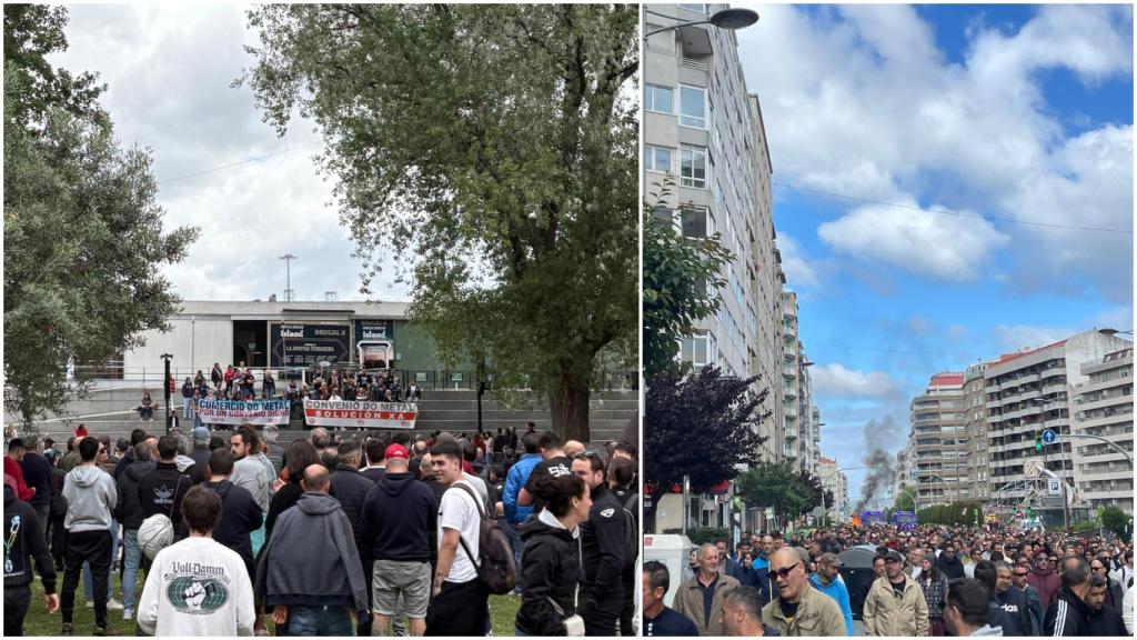 Manifestación del sector del Metal en Vigo.