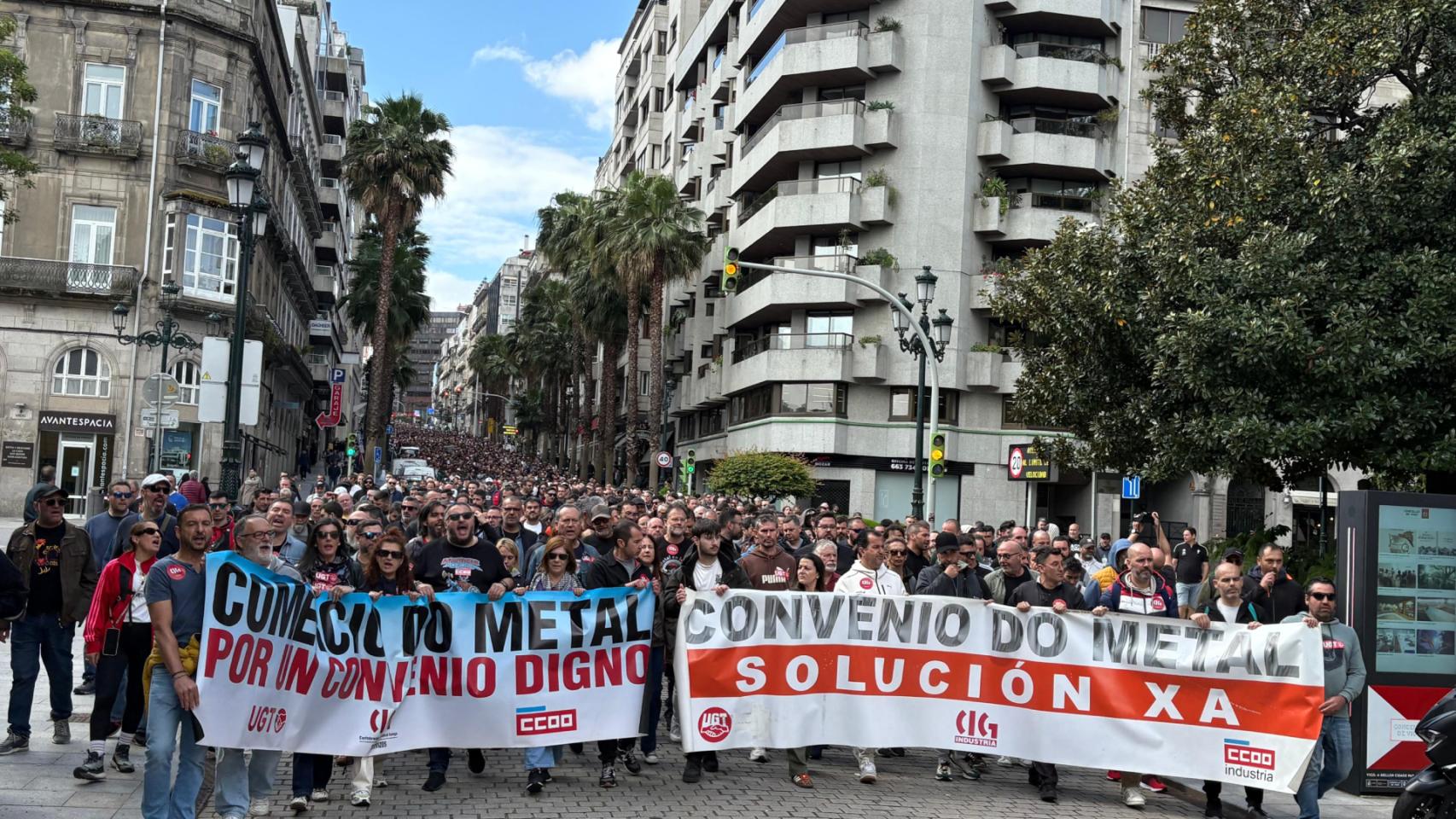 Manifestación del sector del Metal en Vigo.