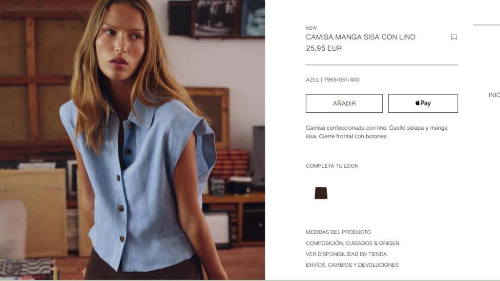 Camisa manga sisa. Ref. 7969/051/400