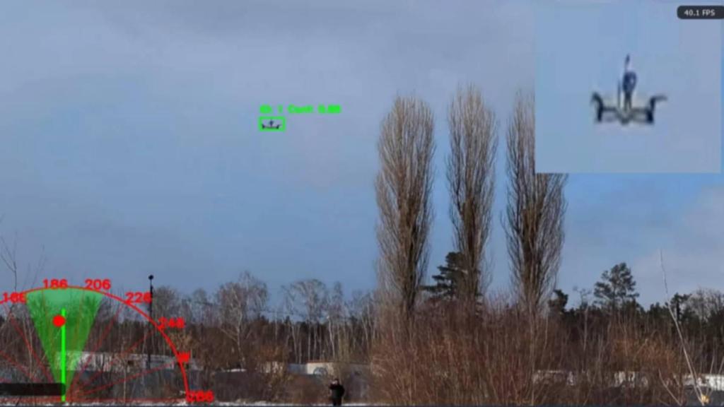 Captura de pantalla del software ucraniano que detecta drones.