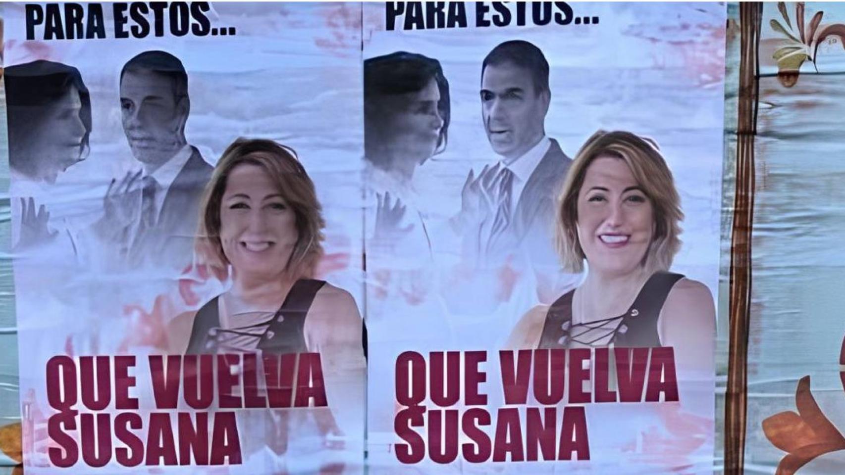 aparecen carteles a favor de la expresidenta andaluza en la recta final de campaña