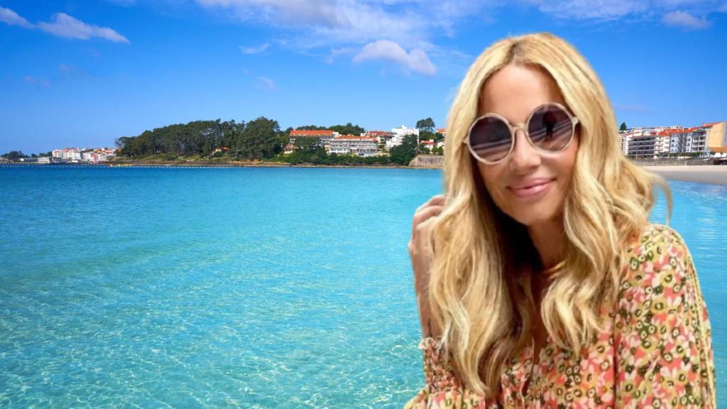 Marta Sánchez y una playa con aguas cristalinas de fondo