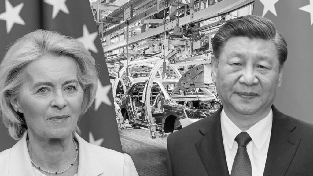 Fotomontaje de la presidenta de la Comisión Europea, Ursula von der Leyen, y el presidente de China, Xi Jinping