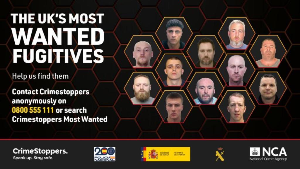 Los delincuentes más buscados del Reino Unido.