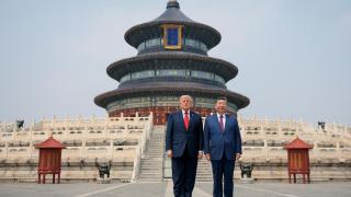 Donald Trump y Xi Jinping posan frente al Templo del Cielo en Pekín.