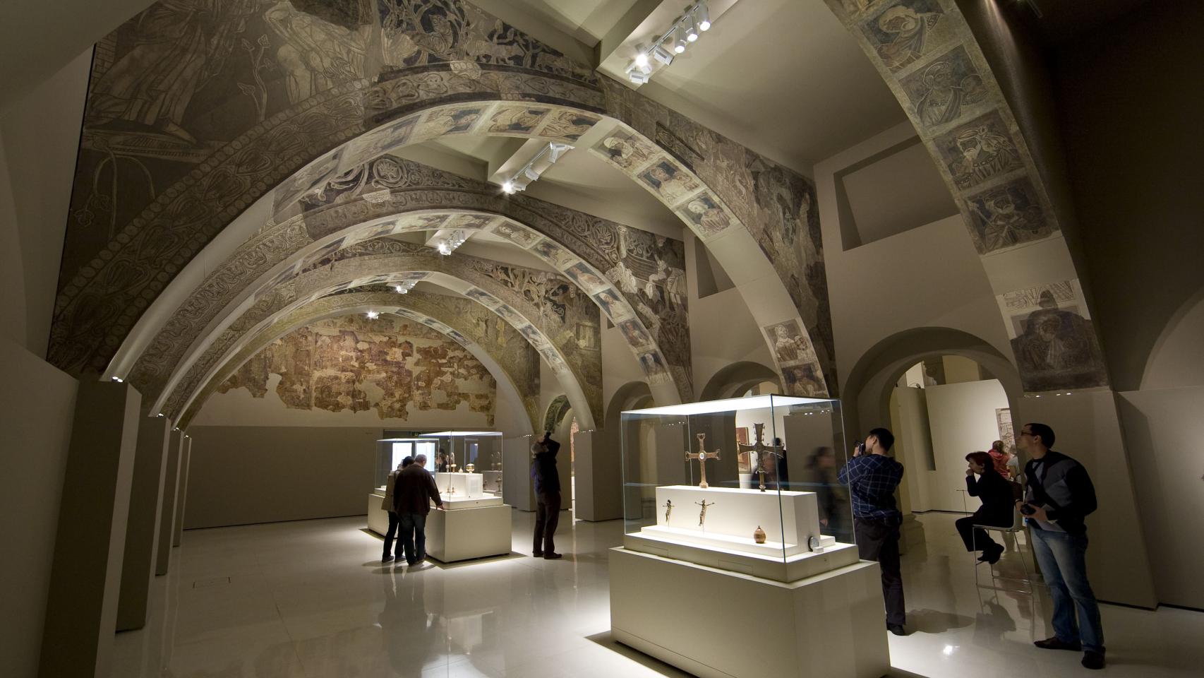 Vista de los murales de Sijena instalados en el MNAC. Foto: MNAC