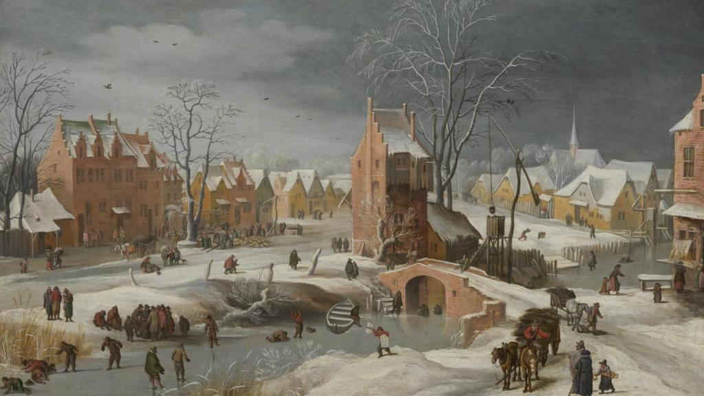 Jan Brueghel el Joven: 'Paisaje nevado con patinadores', 1625. Foto: Museo del Prado