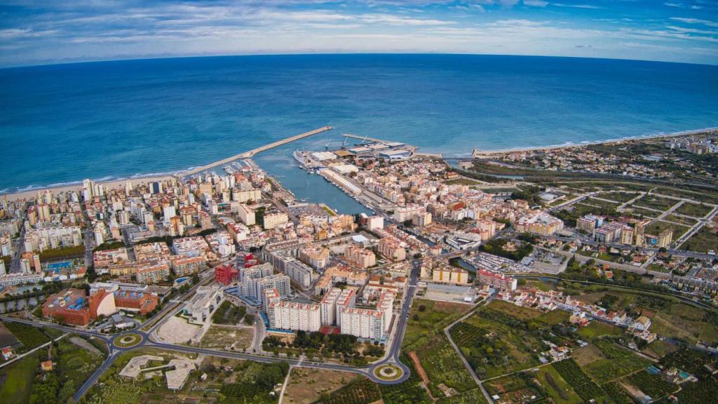 Vista aérea de Gandía (Valencia). Turisme CV