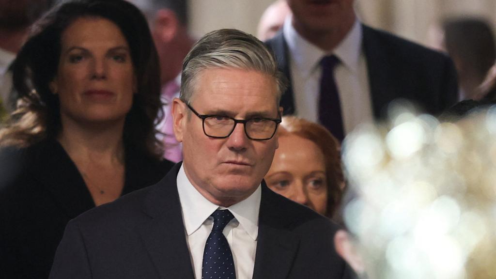 Keir Starmer, primer ministro británico, en la sesión solemne del discurso del rey Carlos III, en el Parlamento.