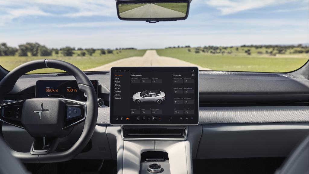 Puesto de conducción del Polestar 4.