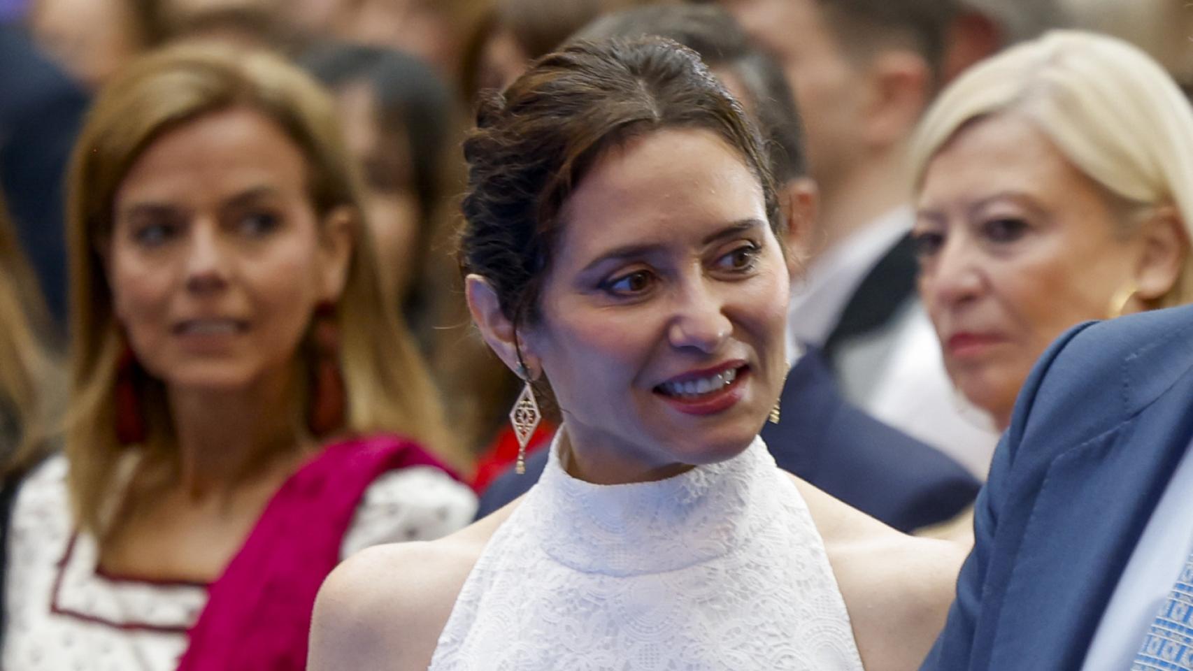 La presidenta de la Comunidad de Madrid durante el acto. 