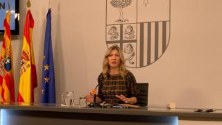 La vicepresidenta, Mar Vaquero, este viernes tras la rueda de prensa del Consejo de Gobierno.