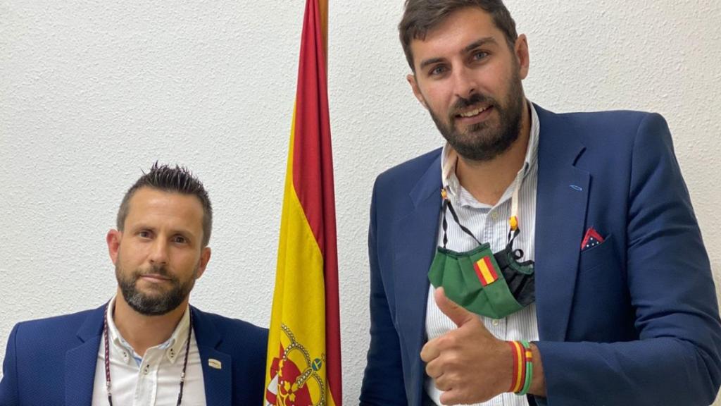 Arias, junto a José Ángel Antelo, en 2021, cuando ambos formaban parte de Vox.
