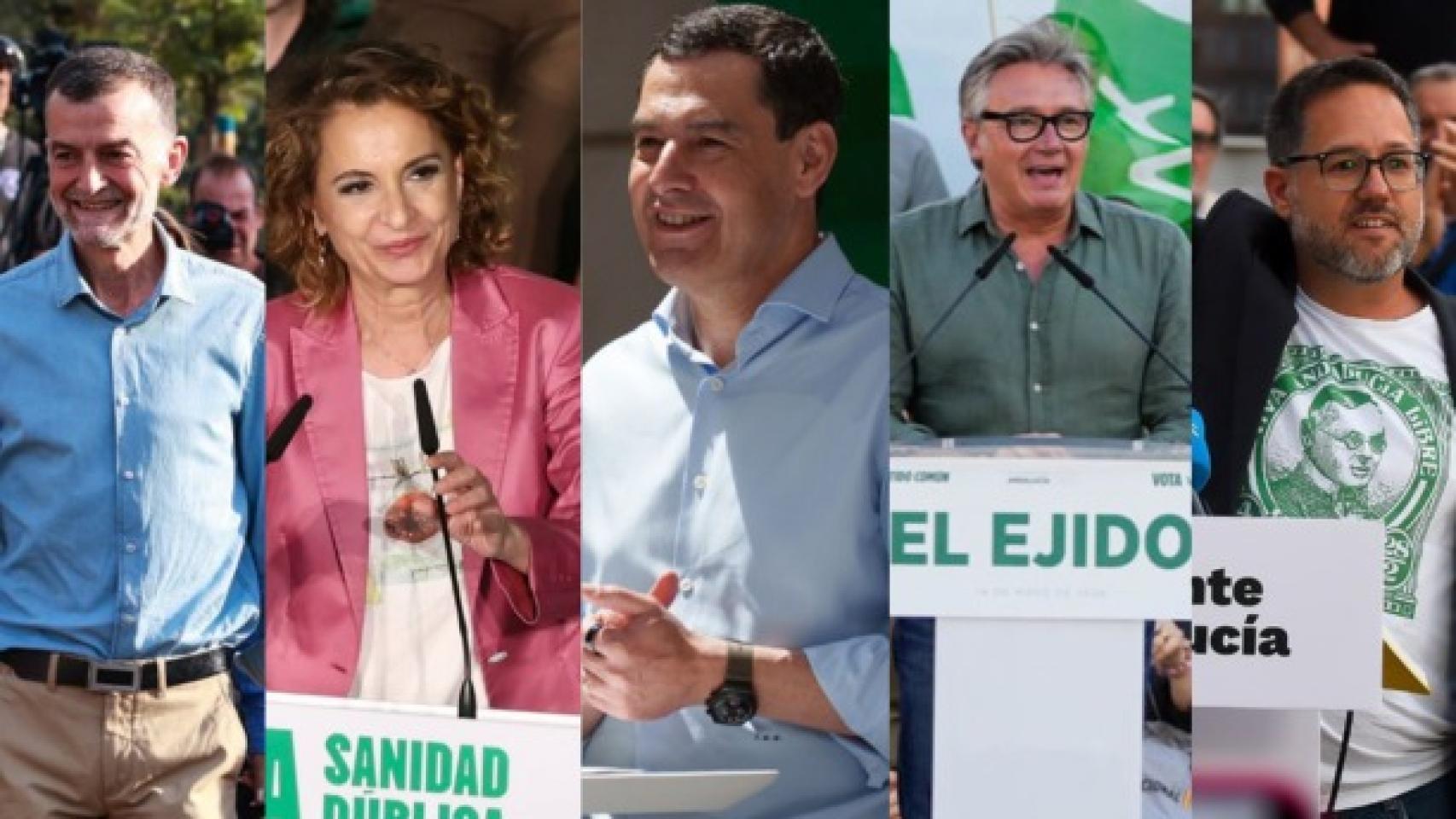 Los candidatos a presidir la Junta de Andalucía.