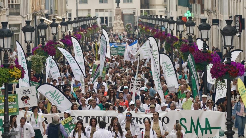 Manifestación con motivo de la huelga de médicos 