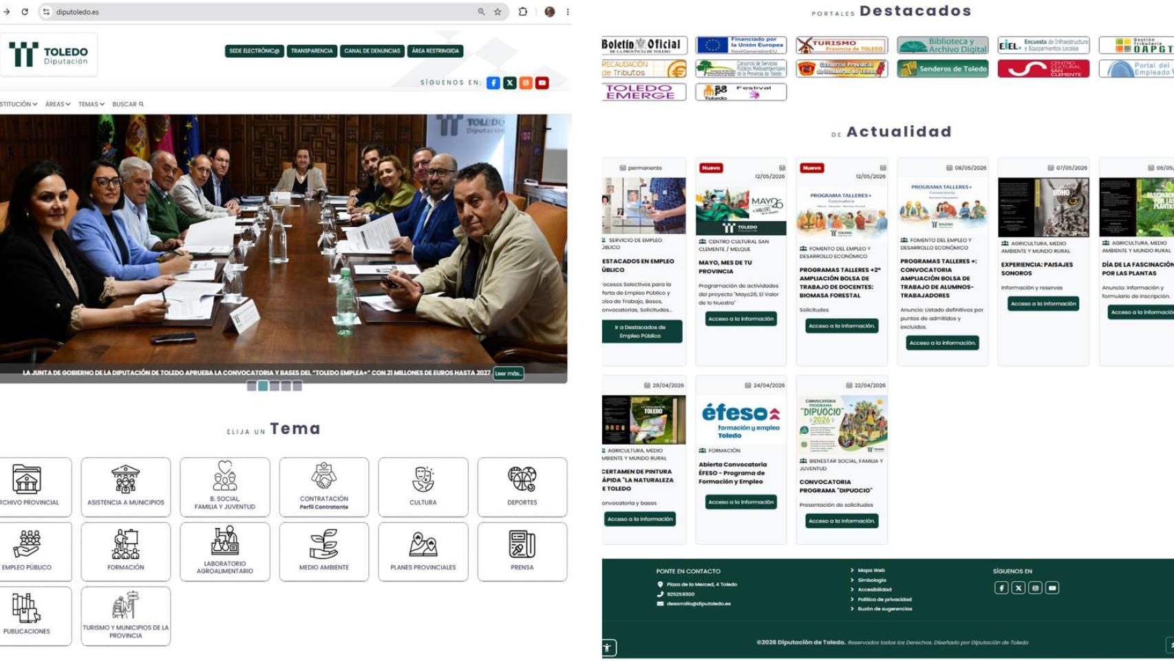 Nueva página web de la Diputación de Toledo.