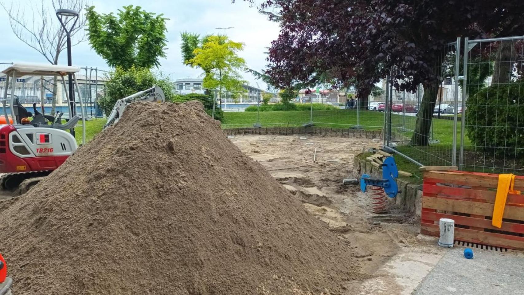 Obras en el parque infantil de A Palloza, en A Coruña