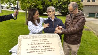 El escultor José Castiñeiras en el acto celebrado este sábado en Os Mallos