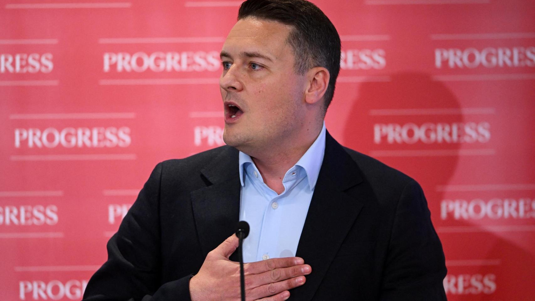 El exsecretario de Salud británico, Wes Streeting, pronuncia un discurso de apertura en la conferencia anual Progress 2026, en Londres.