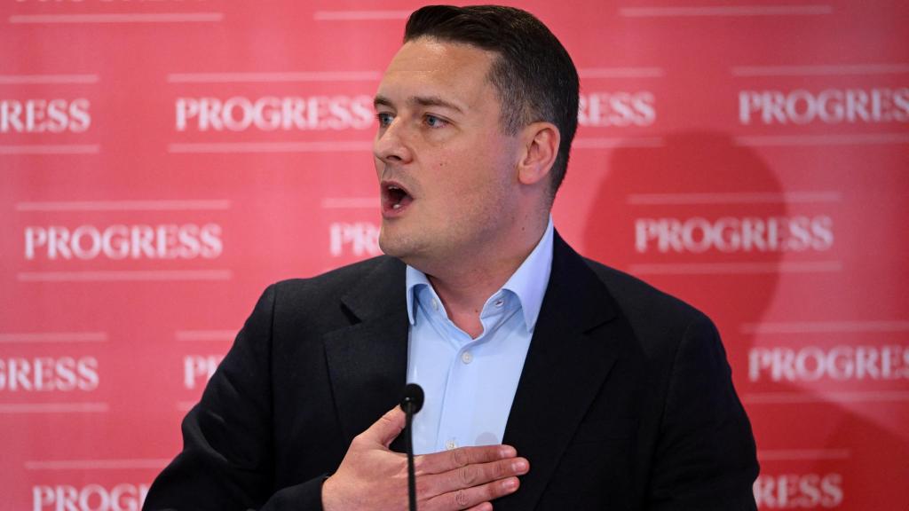 El exsecretario de Salud británico, Wes Streeting, pronuncia un discurso de apertura en la conferencia anual Progress 2026, en Londres.