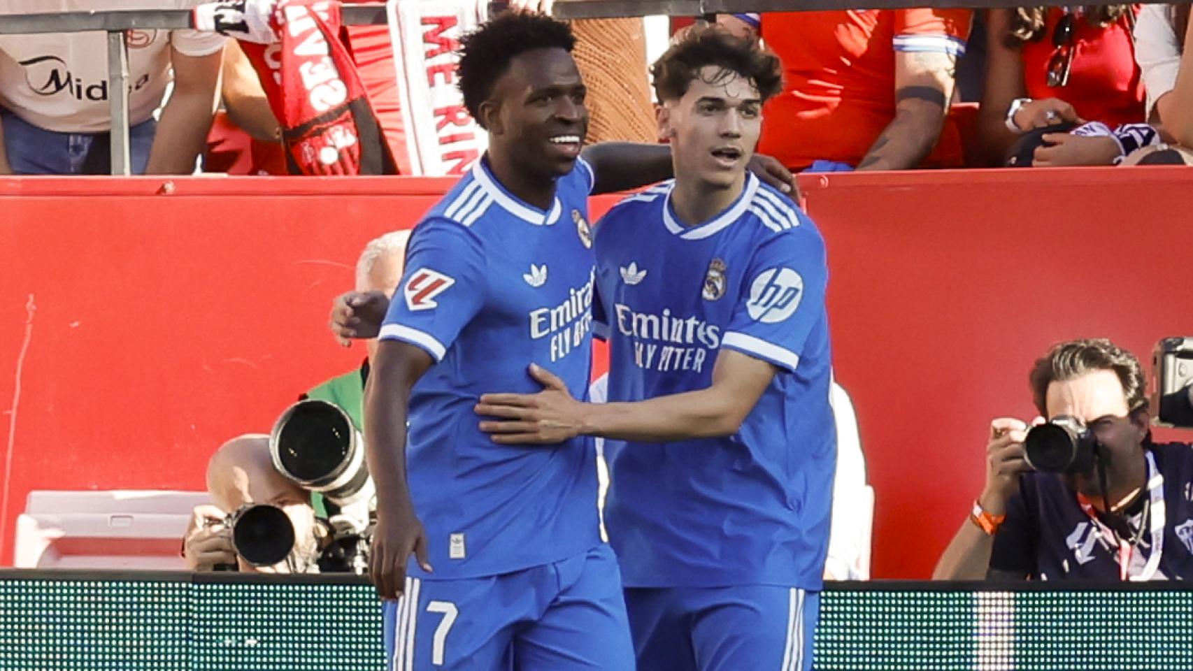 Vinicius celebra su gol ante el Sevilla. 