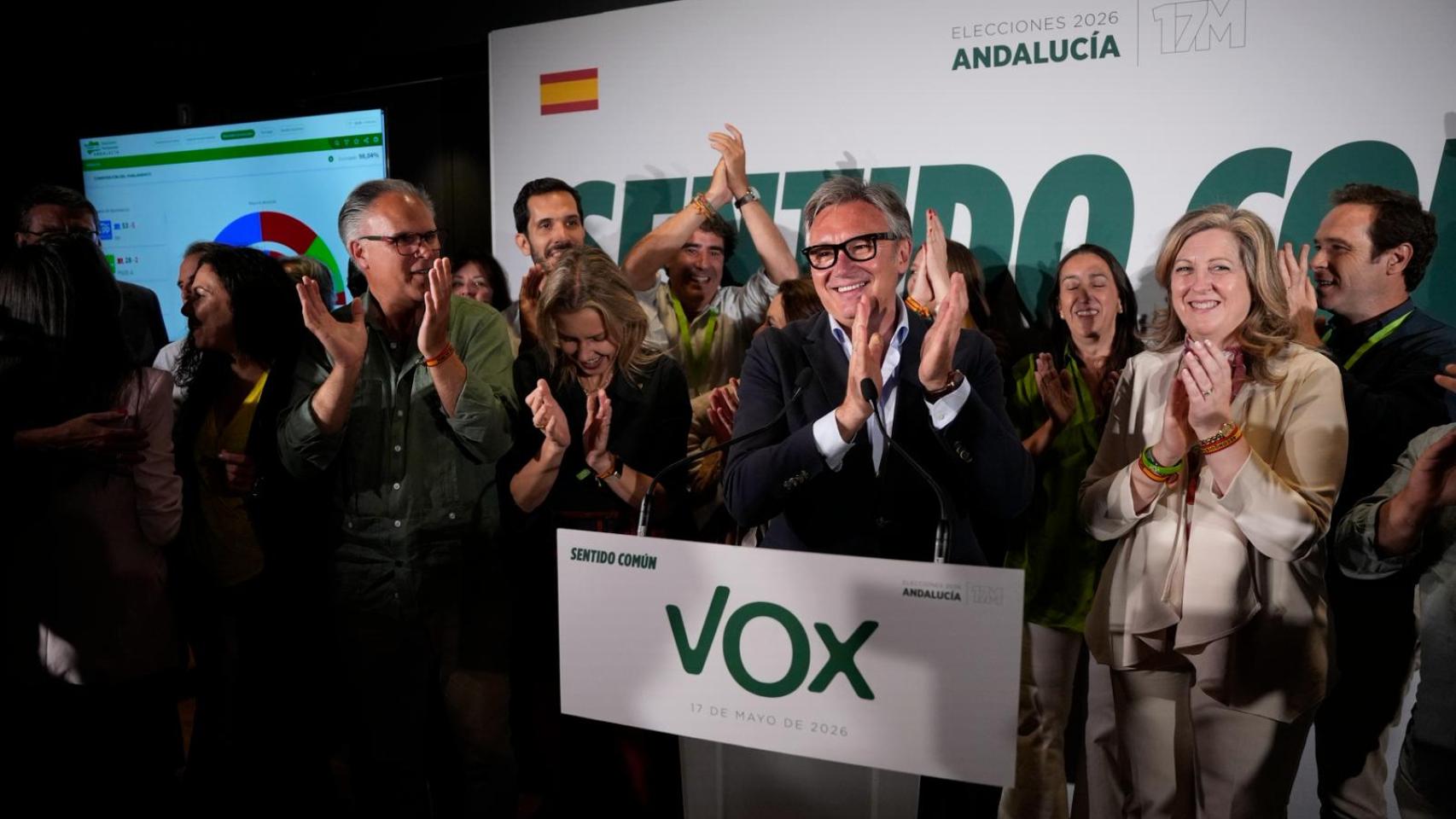 Manuel Gavira celebra los resultados de Vox.