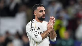 Dani Carvajal, con el Real Madrid en el Santiago Bernabéu.