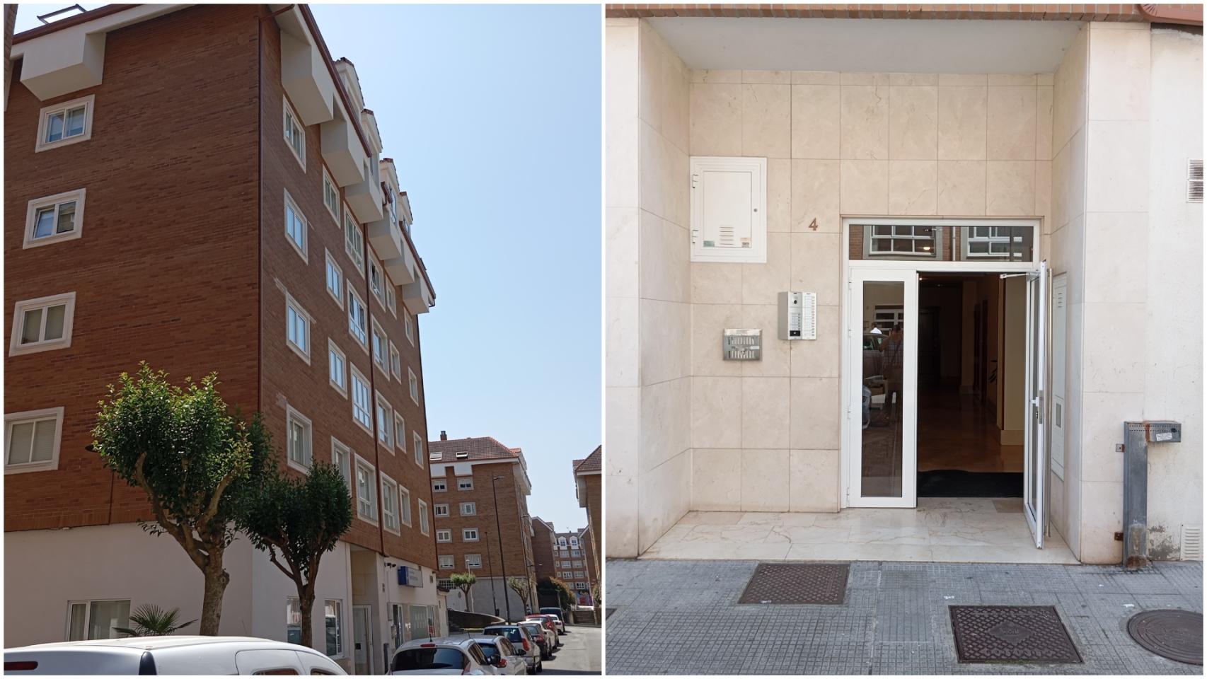 Edificio y portal de la vivienda que se subasta