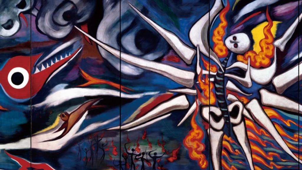 'El mito del mañana', un mural de más de 30 metros obra de Tarō Okamoto.