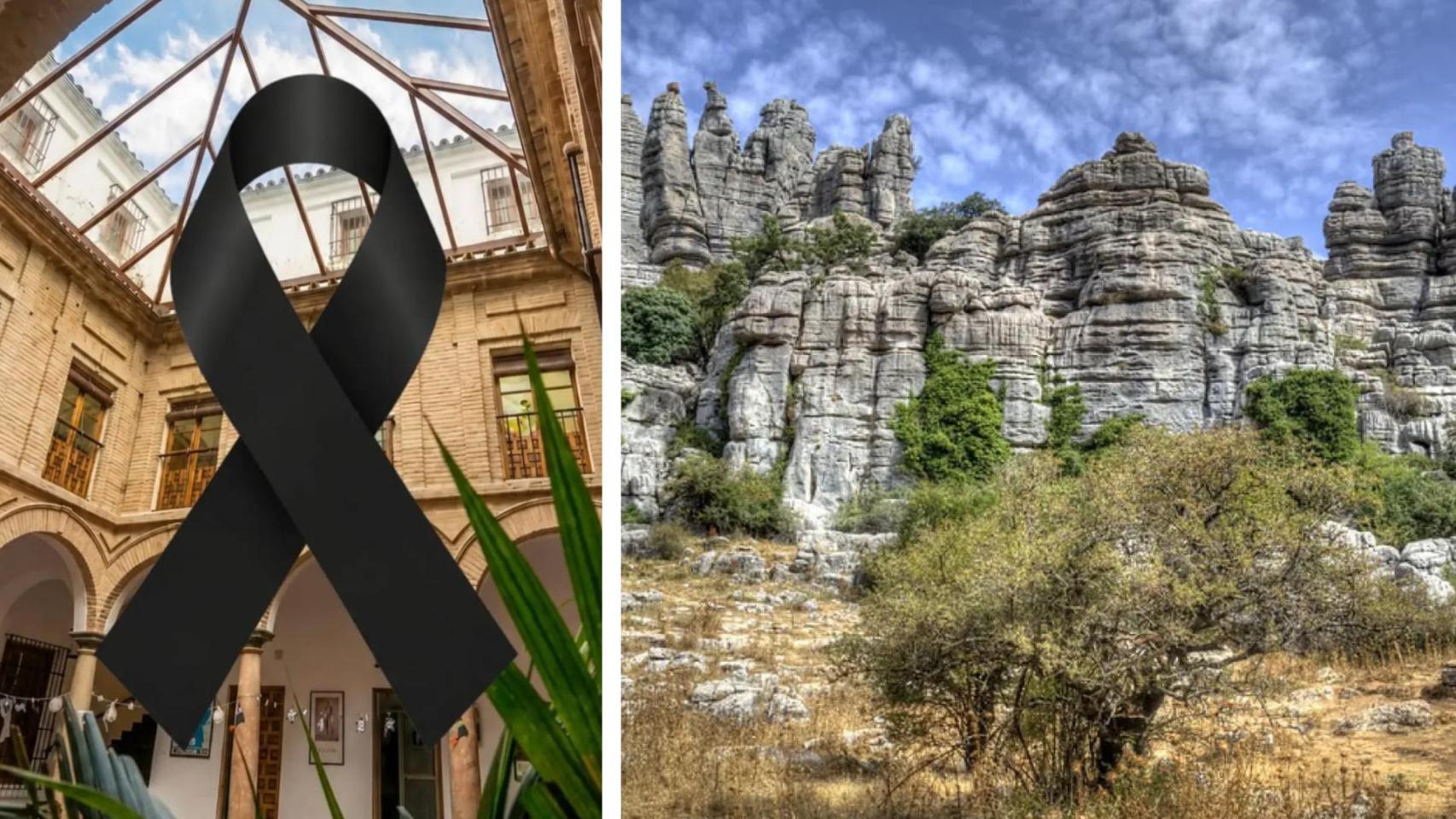 Un montaje con la imagen del centro donde trabajaba Carmen Loli y El Torcal.