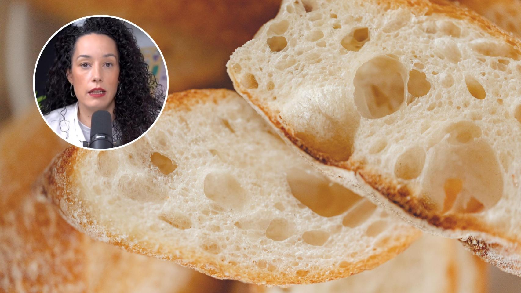 Montaje de María Merino, dietista y nutricionista, y pan