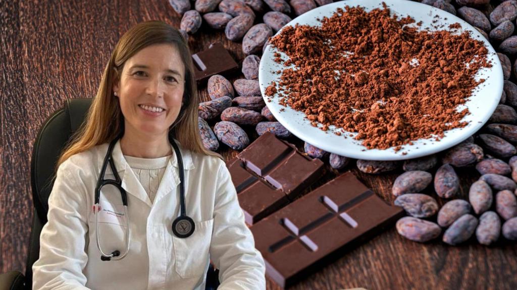 Composición de la cardióloga y una imagen de chocolate.