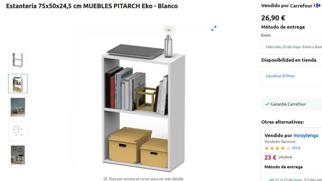 Estantería 75x50x24,5 cm MUEBLES PITARCH Eko - Blanco