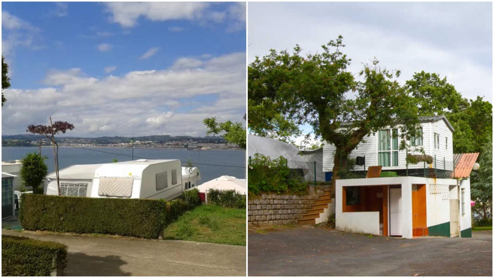 Imagen de los dos camping de Miño.