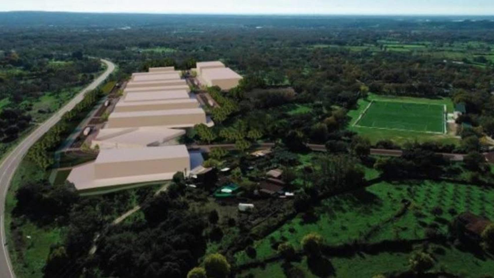 Imagen aérea del polígono en Candeleda. 