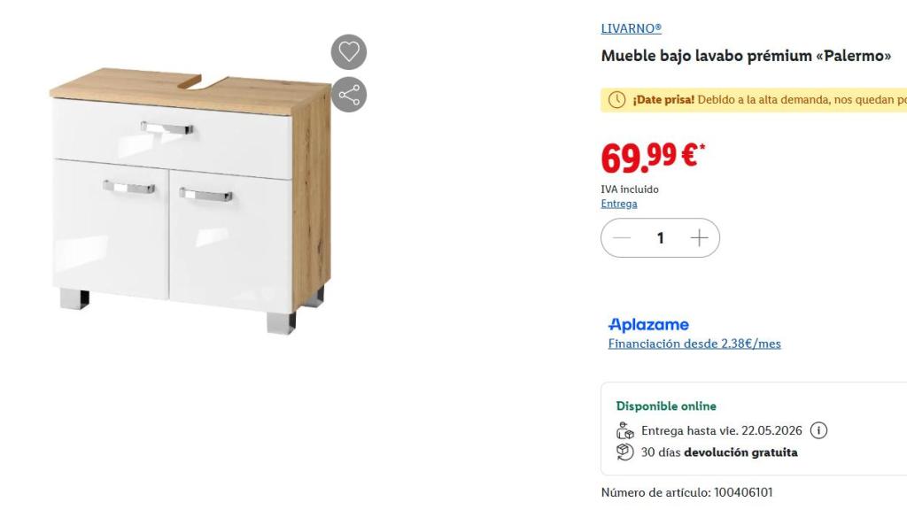 Mueble bajo lavabo.