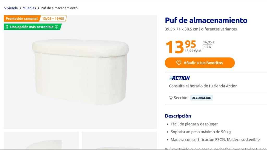 Puf de almacenamiento.