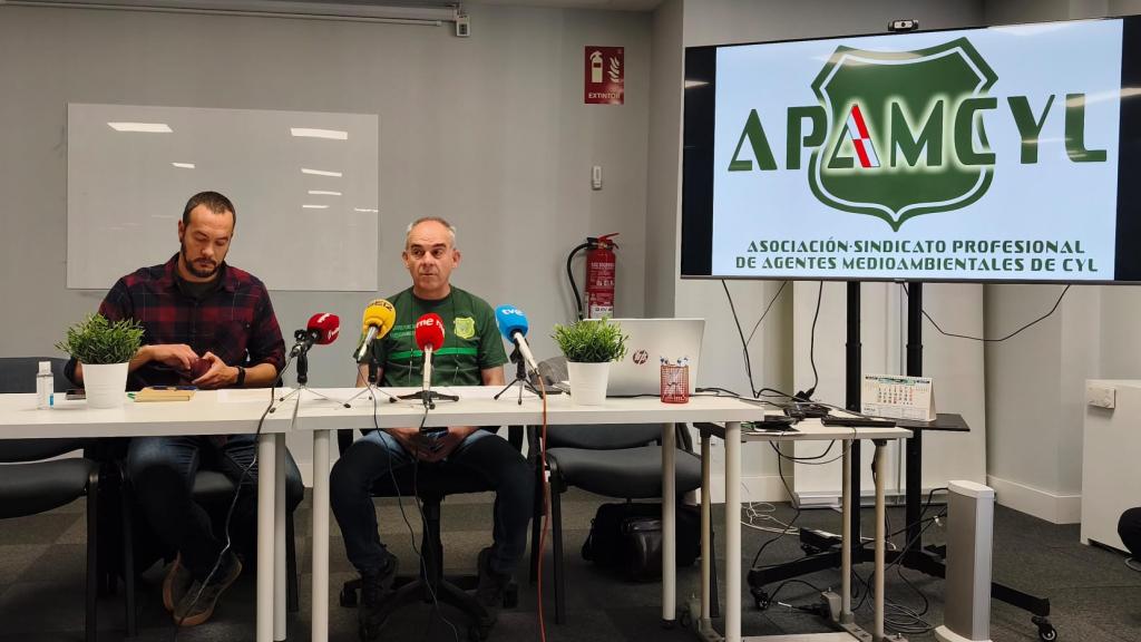 El presidente de Apamcyl, Esaú Escolar, durante la rueda de prensa de este martes en Valladolid