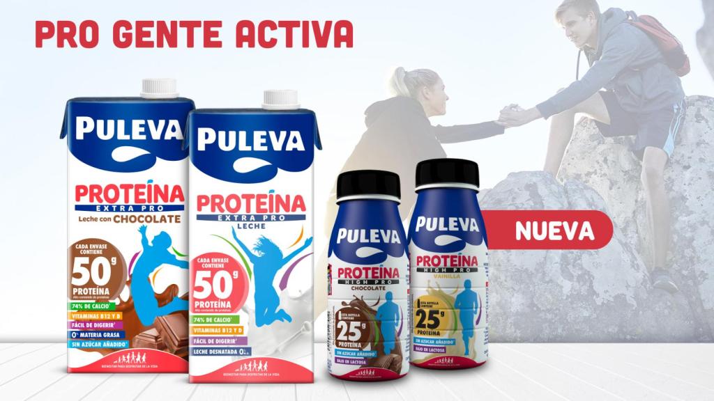 Envases de Puleva Proteína Extra Pro y Puleva Proteína High Pro.