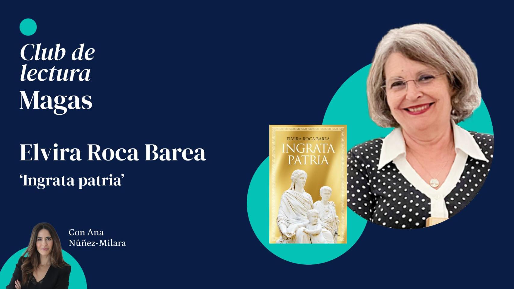 Cartel del Club de Lectura con Elvira Roca Barea.