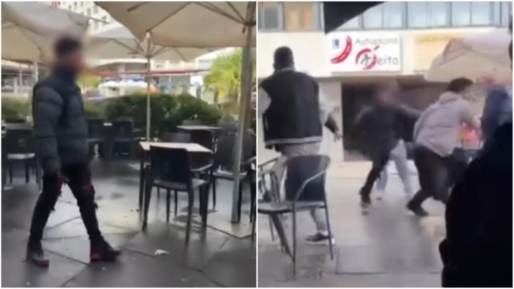 Imágenes de la agresión del lunes en Santiago.