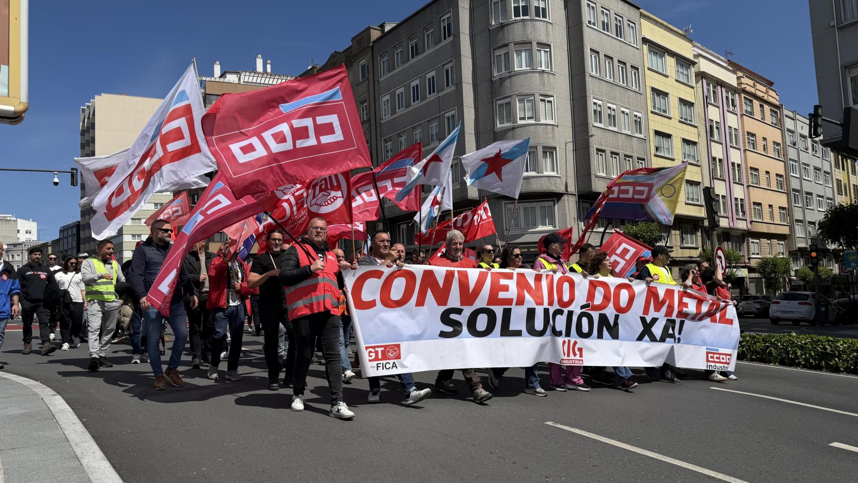 Manifestación del sector del metal en A Coruña.