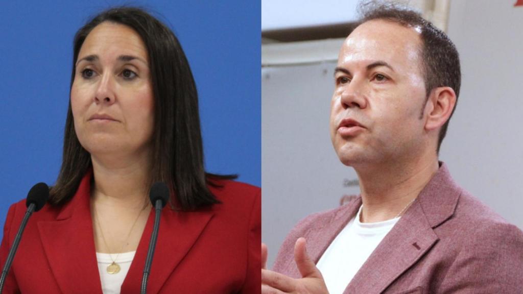 La portavoz del PP de Castilla-La Mancha, Alejandra Hernández y el secretario de Formación del PSOE regional, Sergio García Navas.