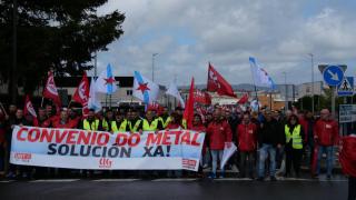 Manifestación de los trabajadores del Metal en Santiago.