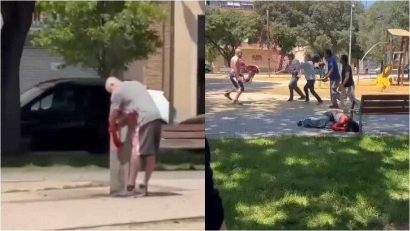 La plaza Josep Tarradellas, en Figueres, quedó acordonada tras el ataque que investiga la División de Investigación Criminal de los Mossos.