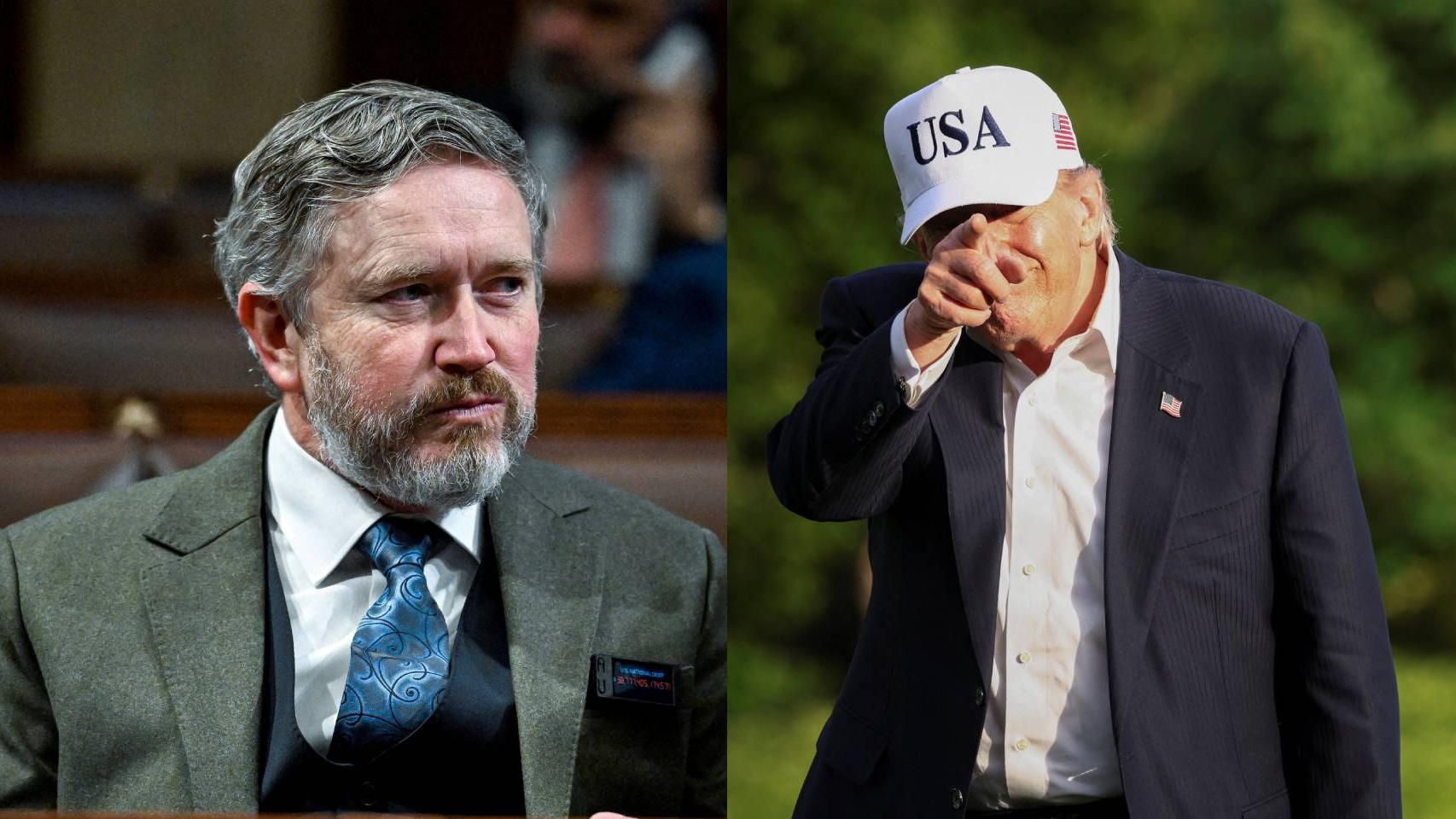 Thomas Massie (izquierda) y Donald Trump (derecha)