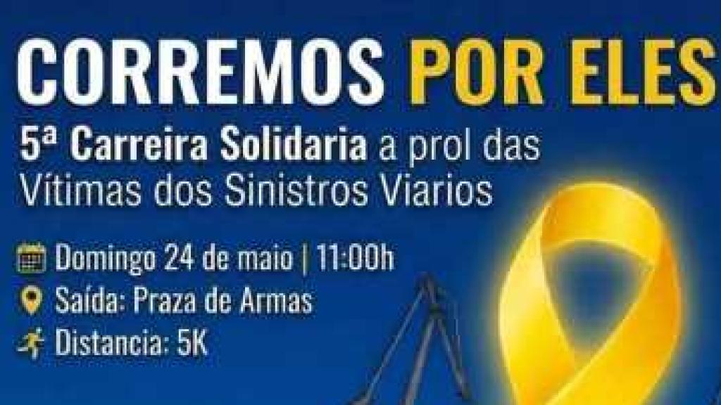 Cartel de la V edición de la Carrera Solidaria por la Seguridad Vial en Ferrol